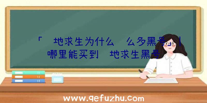 「绝地求生为什么这么多黑号」|哪里能买到绝地求生黑号